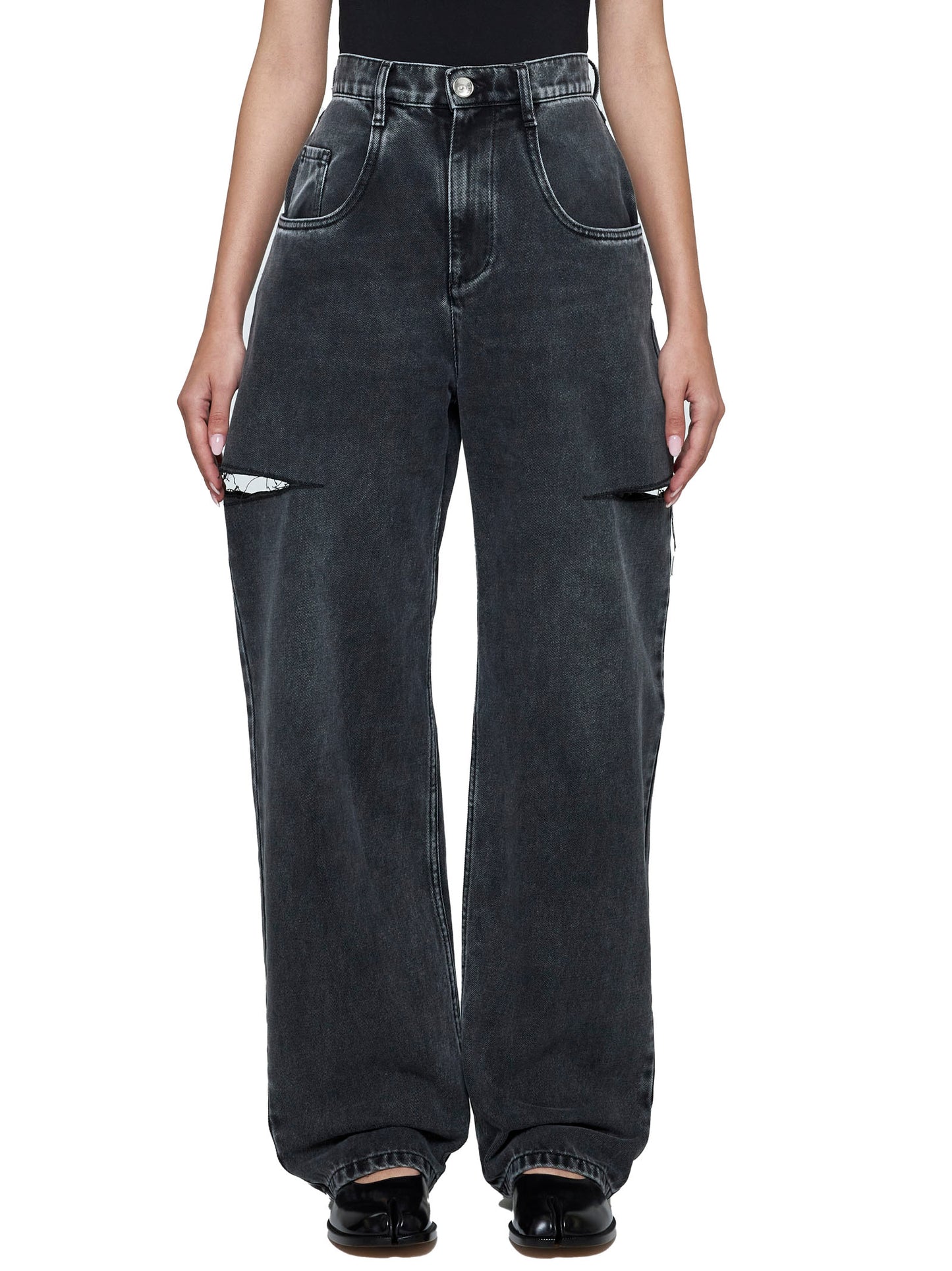 Jeans "tagliati" neri Maison Margiela