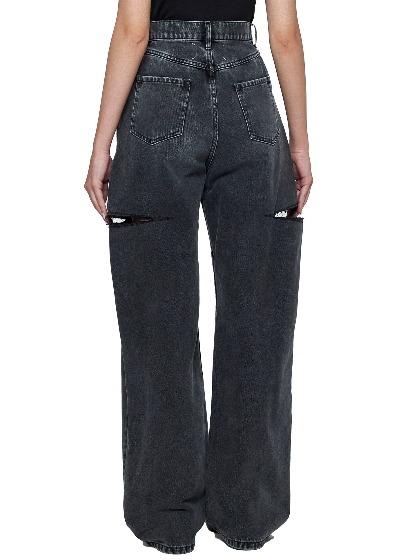 Jeans "tagliati" neri Maison Margiela