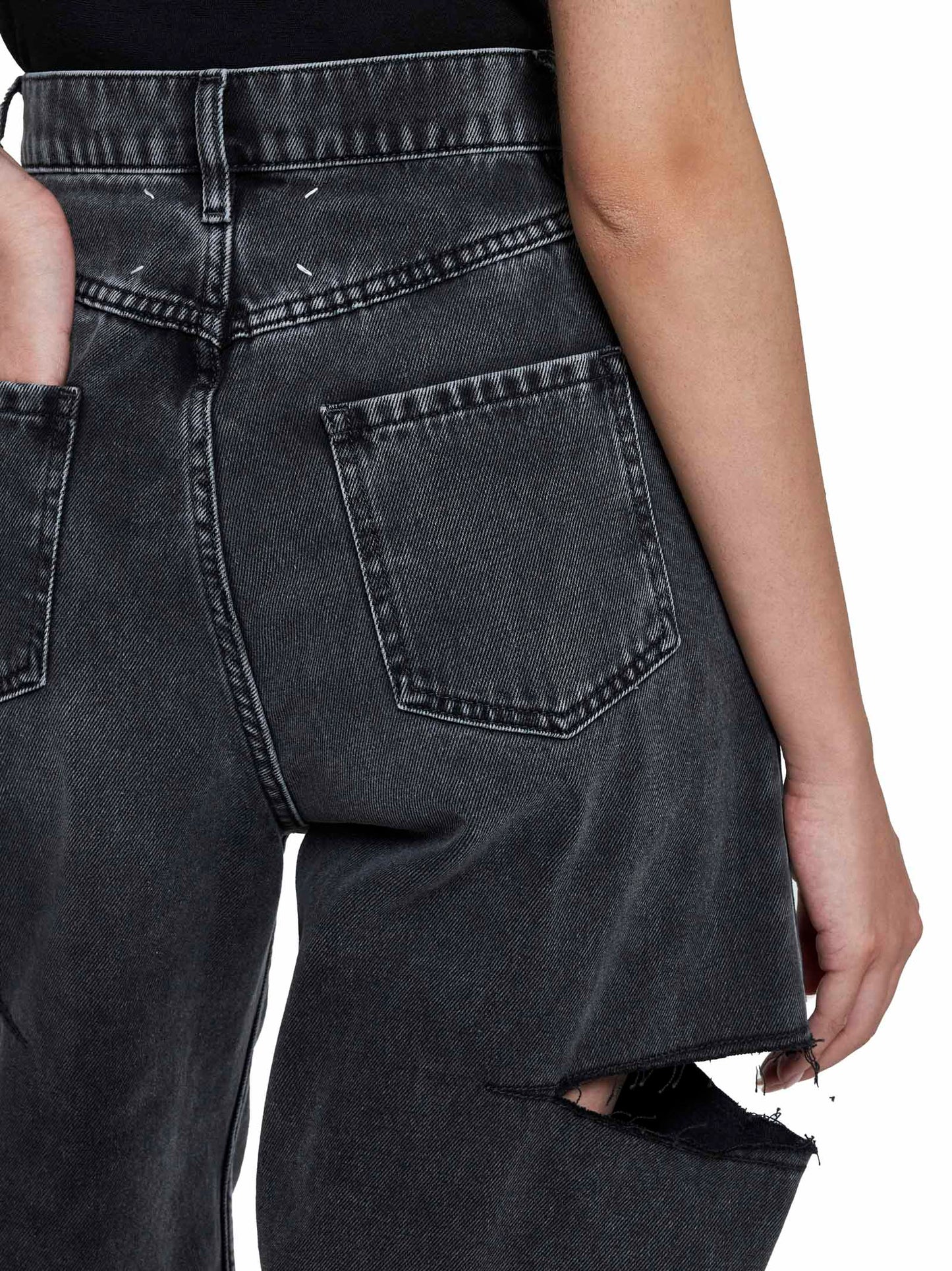 Jeans "tagliati" neri Maison Margiela