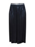 Black foiled-treated silk blend sablé midi skirt