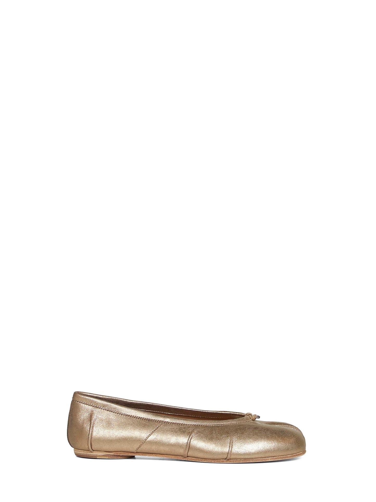 Gold metallic leather Tabi New ballet flats