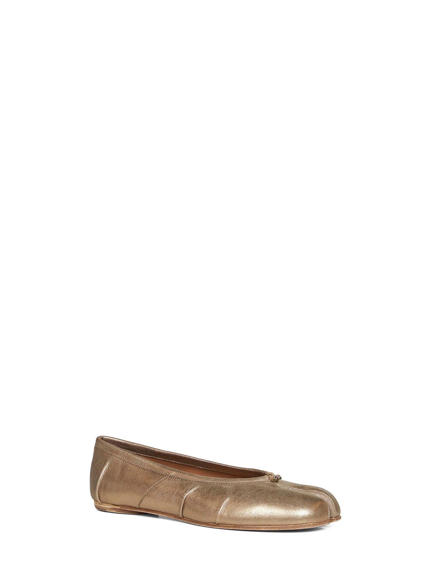 Gold metallic leather Tabi New ballet flats
