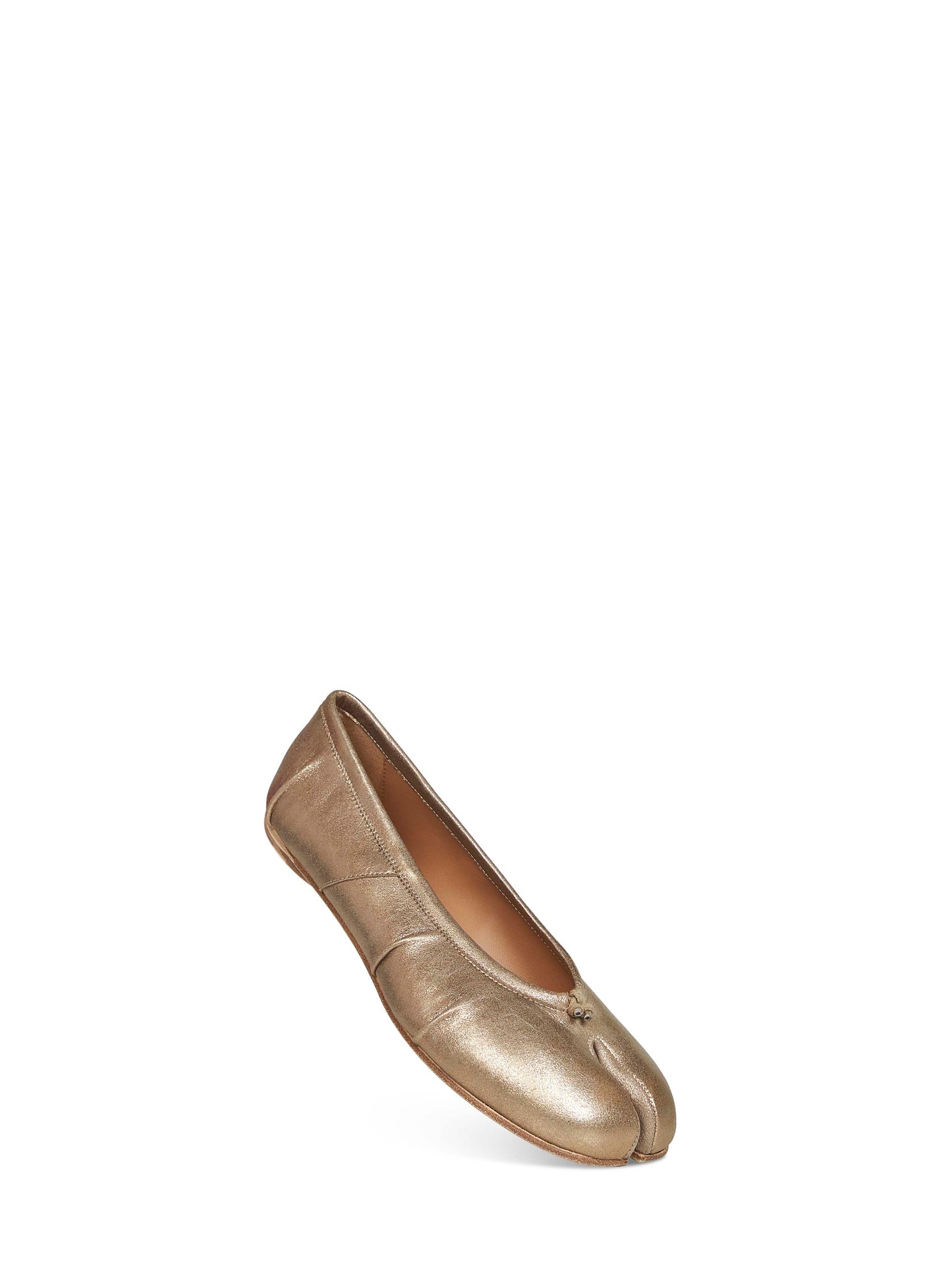 Gold metallic leather Tabi New ballet flats