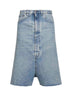 Bermuda in denim di cotone blu ghiaccio
