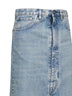 Bermuda in denim di cotone blu ghiaccio