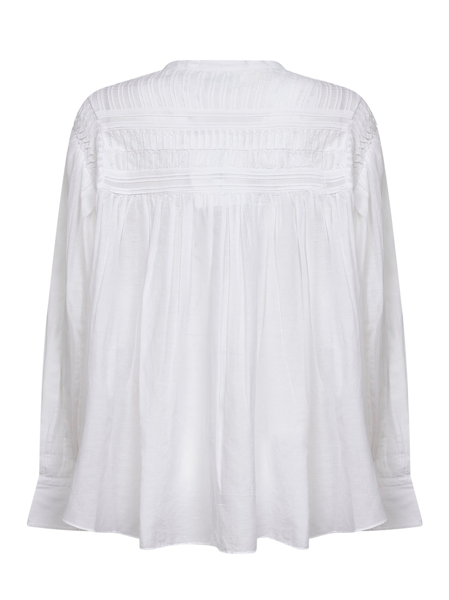 Blusa Plalia in voile arricciato bianco