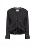 Blusa Damienne in garza froufrou di cotone e lino nero