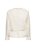 Ecru cotton and linen frilly gauze Damienne blouse