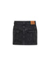 Black faded denim Juana mini skirt