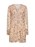 Beige printed muslin Loriena minidress