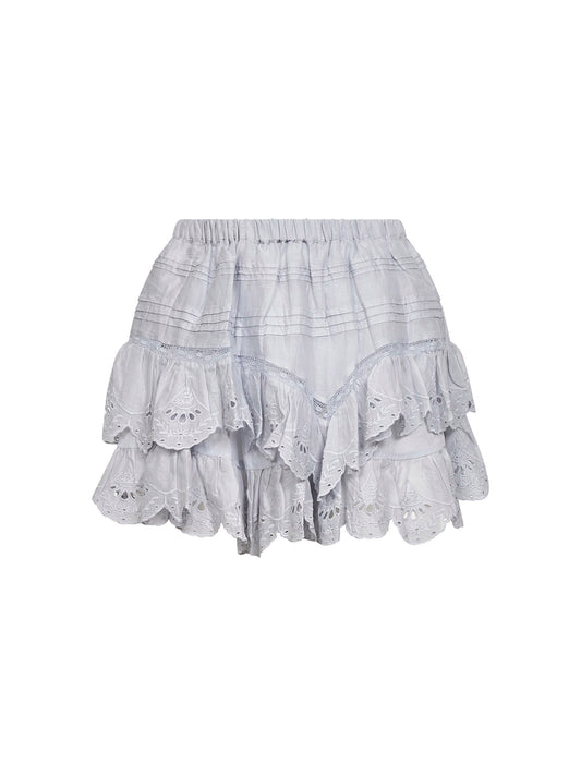 Light blue cotton and lace Jocadia shorts