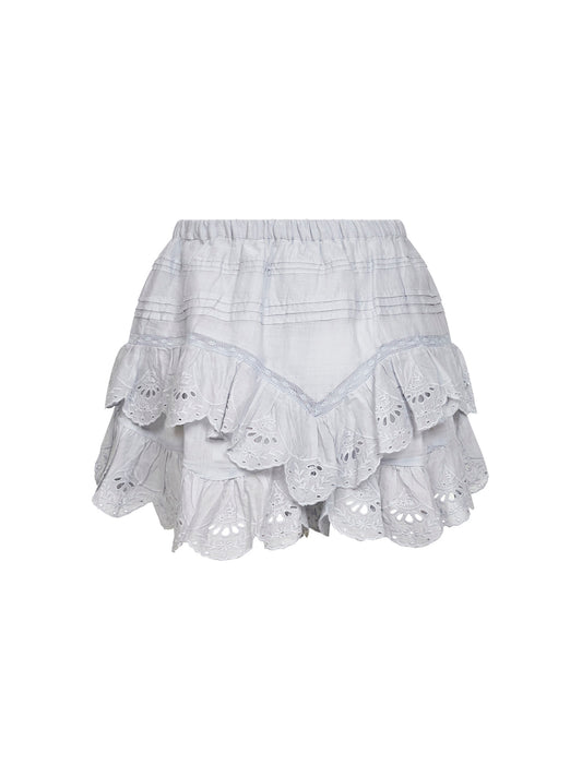 Light blue cotton and lace Jocadia shorts