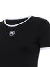 Black ribbed jersey Moon Logo fitted T-Shirt
