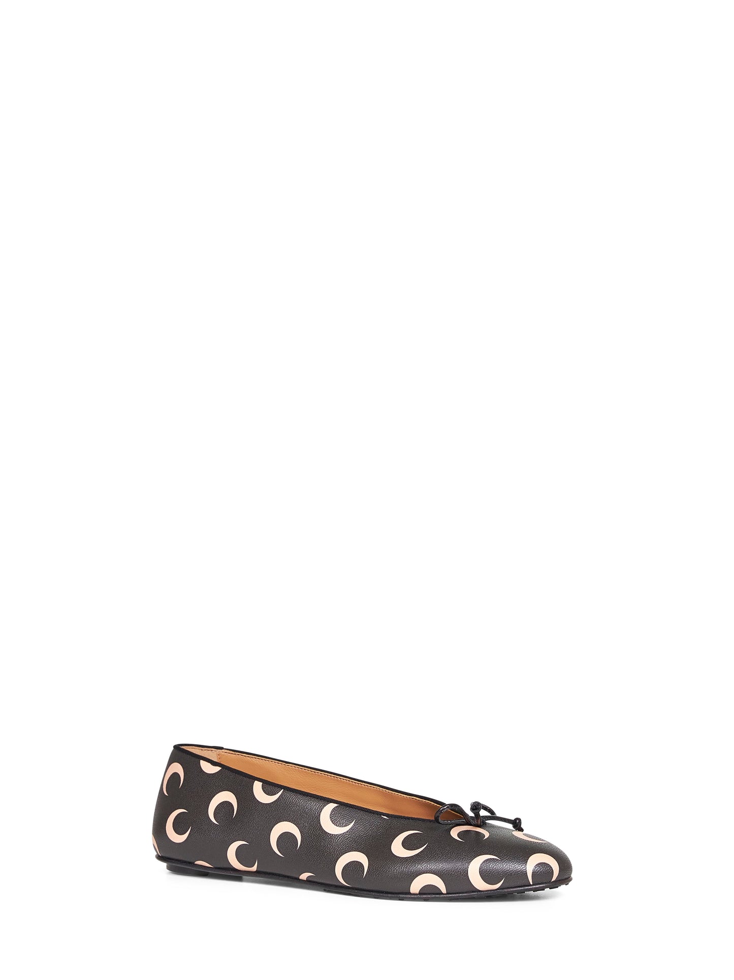 Black Moon print leather ballet flats