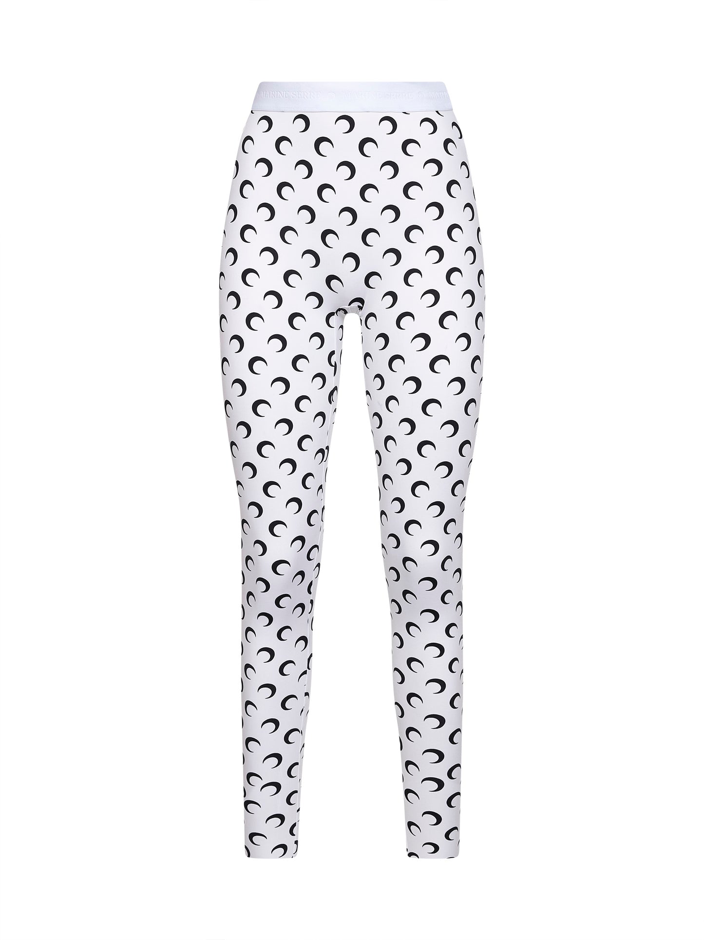 Optical white Moon print recycled jersey leggings