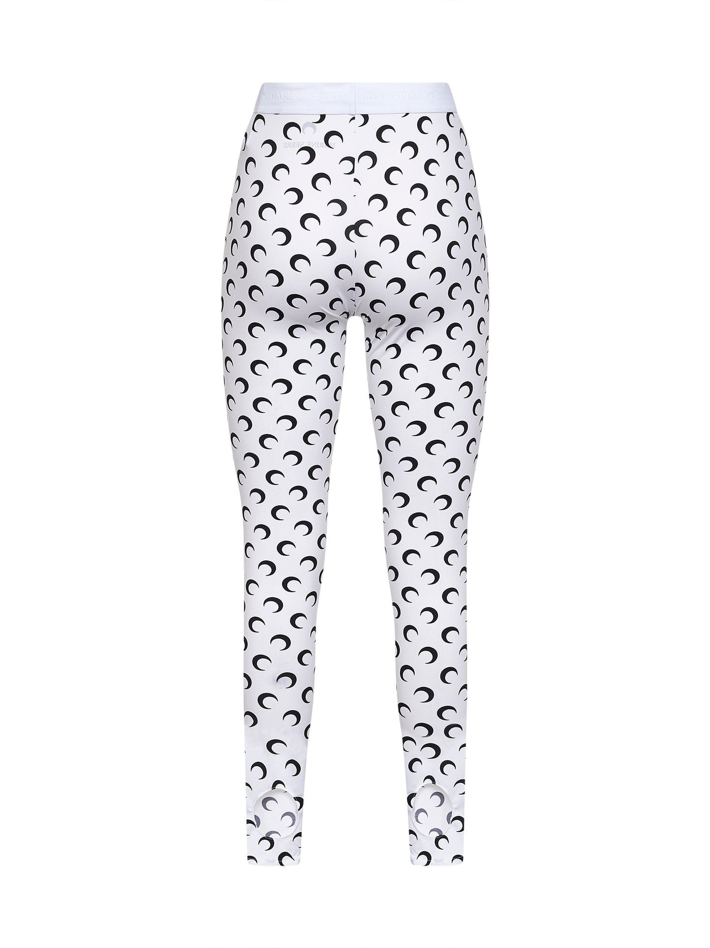 Optical white Moon print recycled jersey leggings