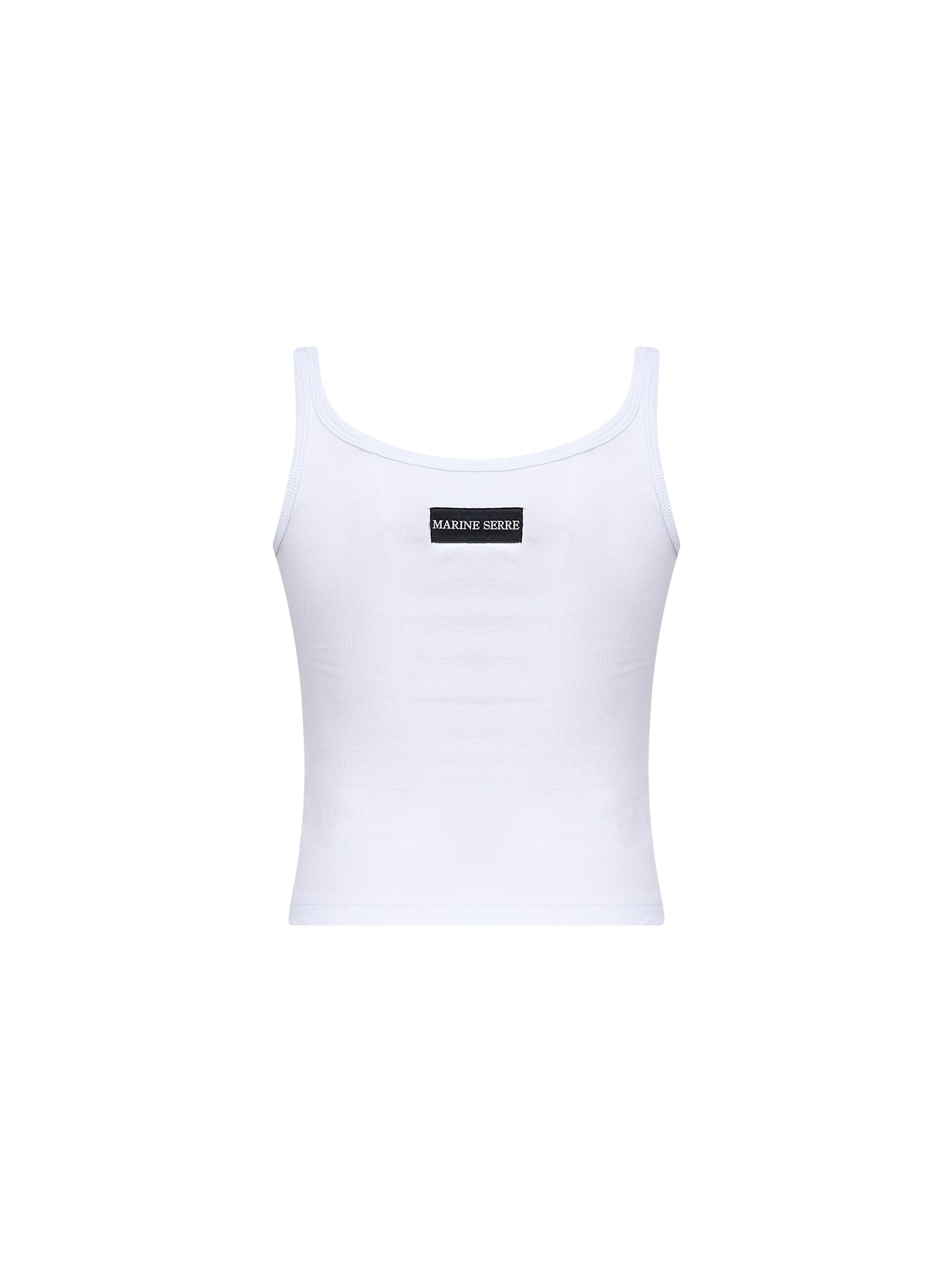 Top crop Moon Logo in jersey a costine bianco