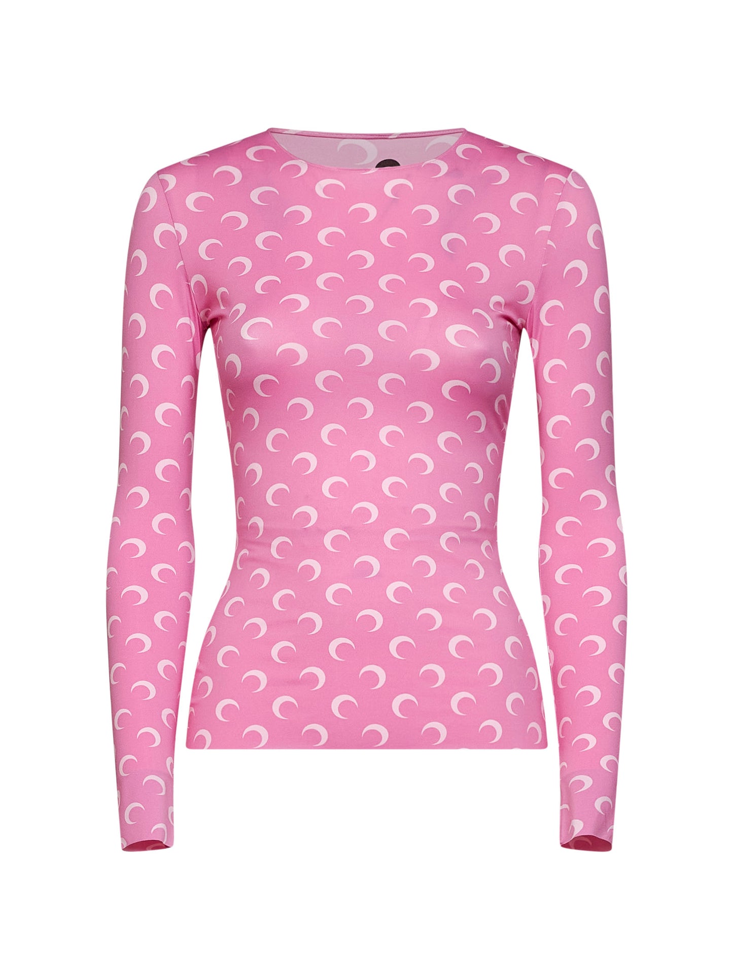 Top in jersey riciclato stampa Moon rosa
