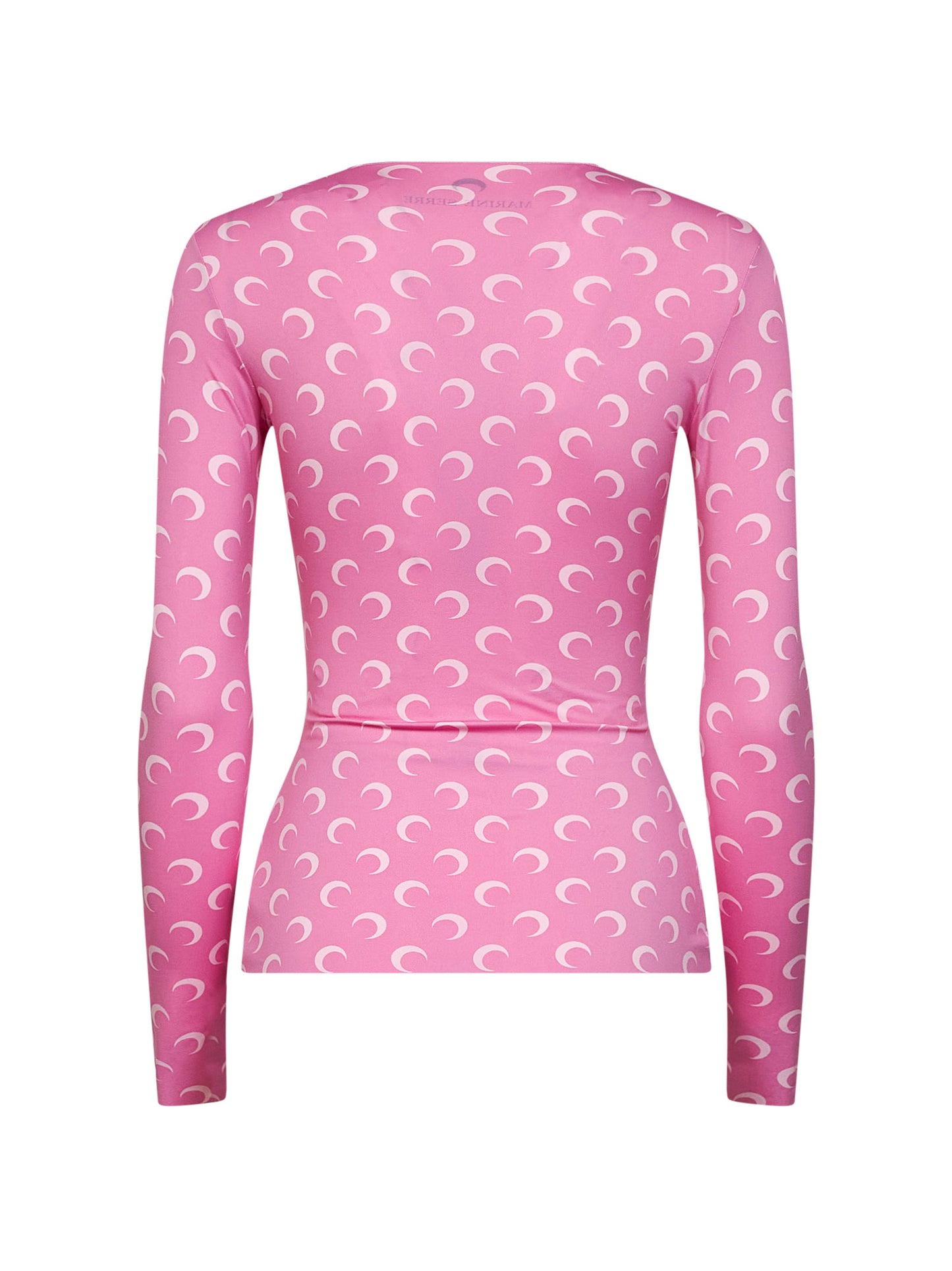 Top in jersey riciclato stampa Moon rosa