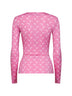 Top in jersey riciclato stampa Moon rosa