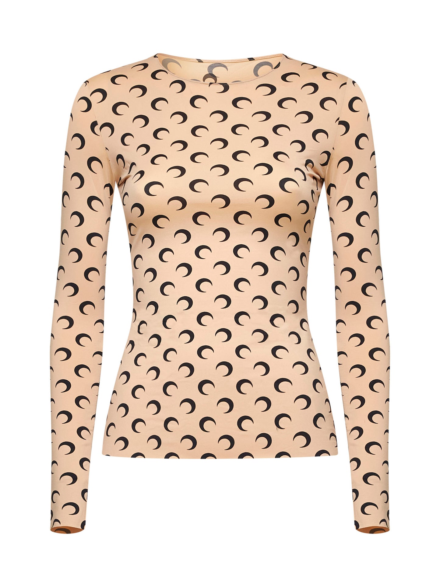 Beige top with Crescent Moon print