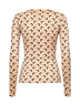 Beige top with Crescent Moon print