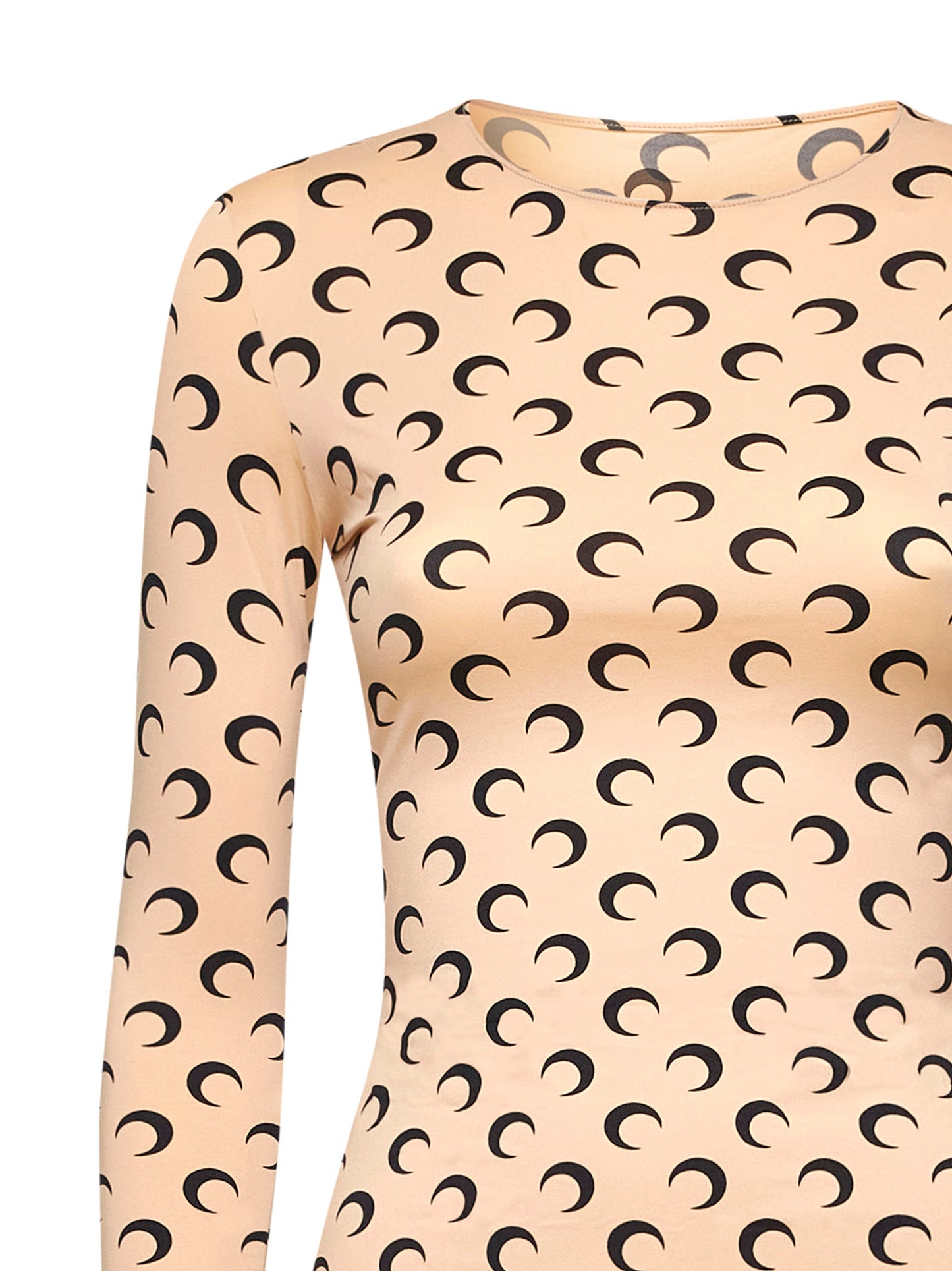 Beige top with Crescent Moon print