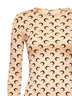 Beige top with Crescent Moon print