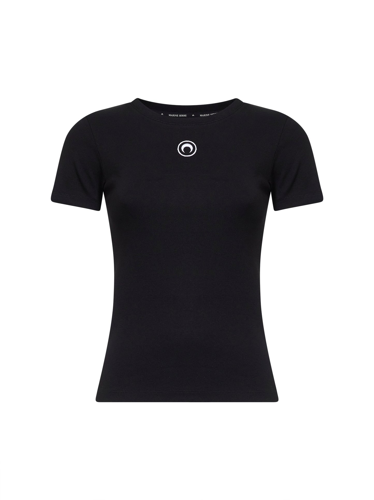 T-shirt Moon Logo in jersey a costine nero