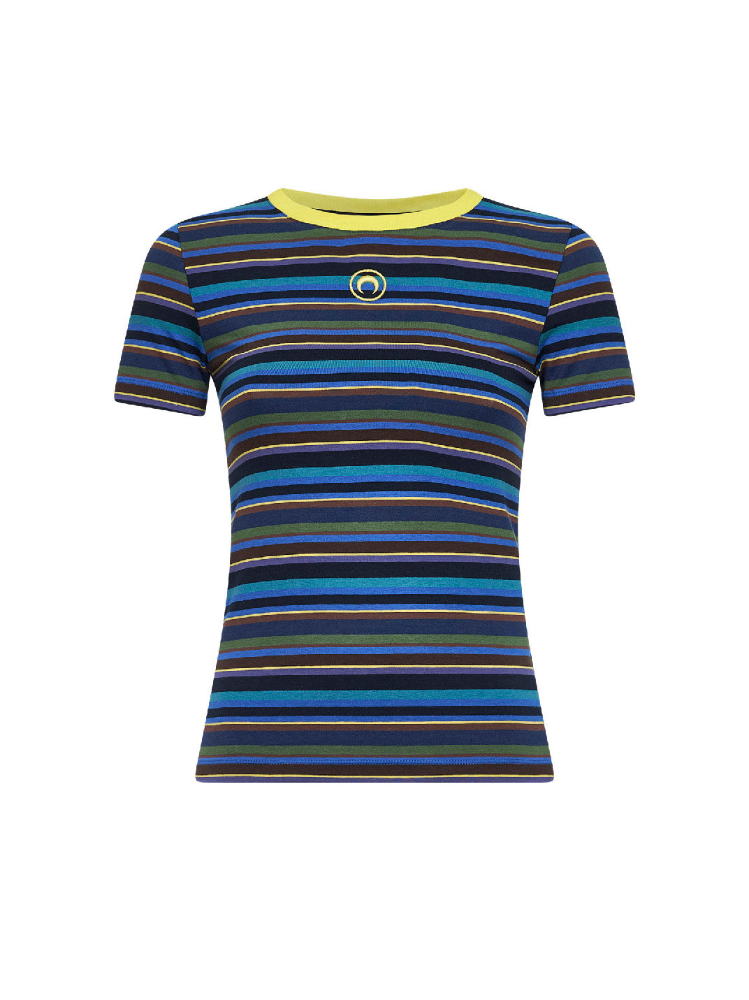 Striped ribbed jersey Moon Logo T-shirt