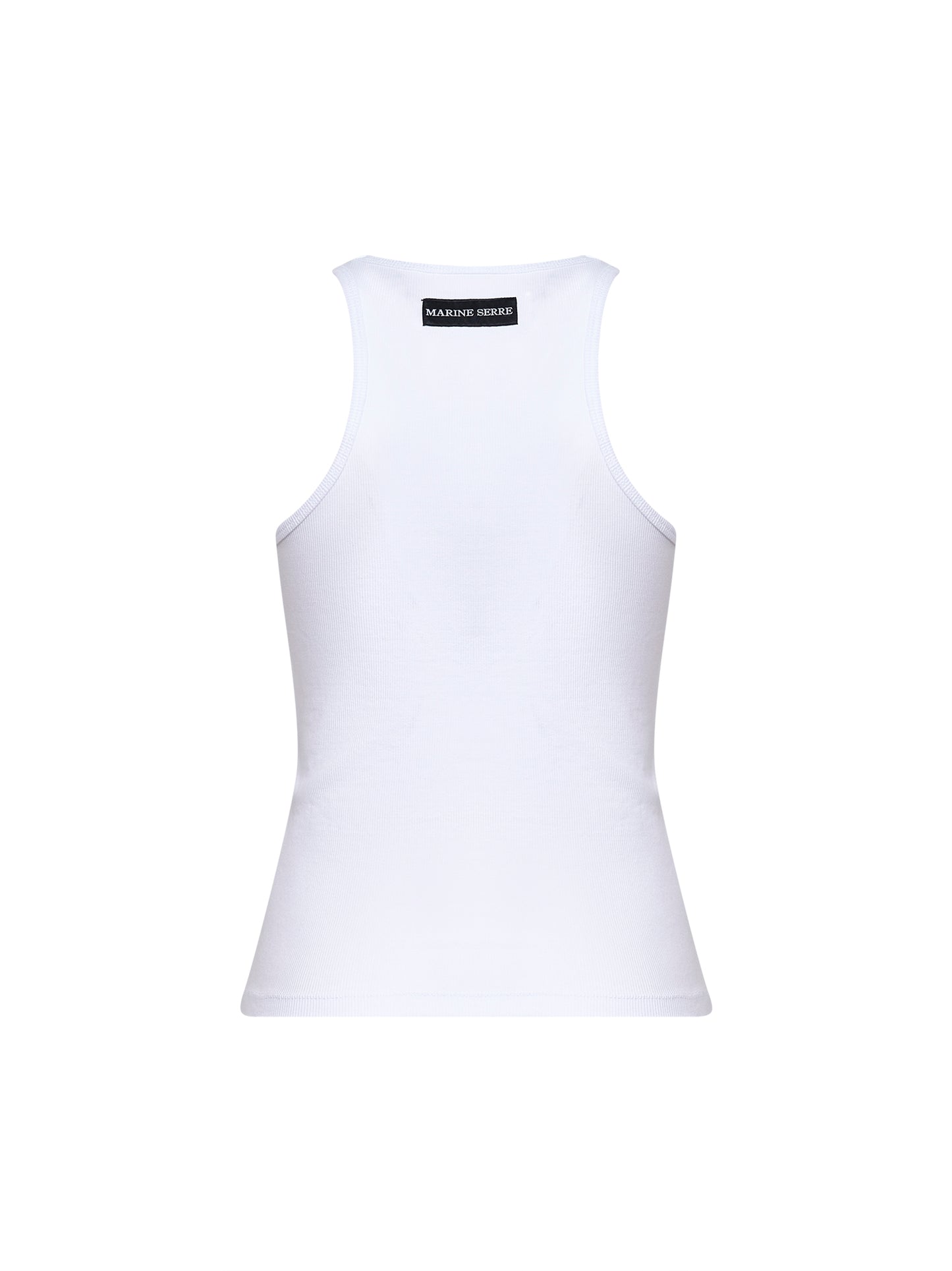 Canotta Moon Logo in jersey a costine bianco