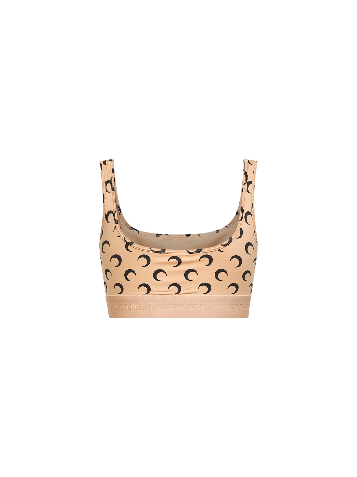 Top sportivo Moon in jersey stampato beige