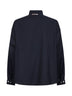 Dark blue tropical wool long-sleeved shirt