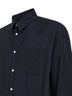 Dark blue tropical wool long-sleeved shirt