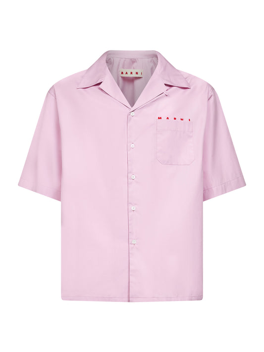 Quartz double poplin logo bowling shirt