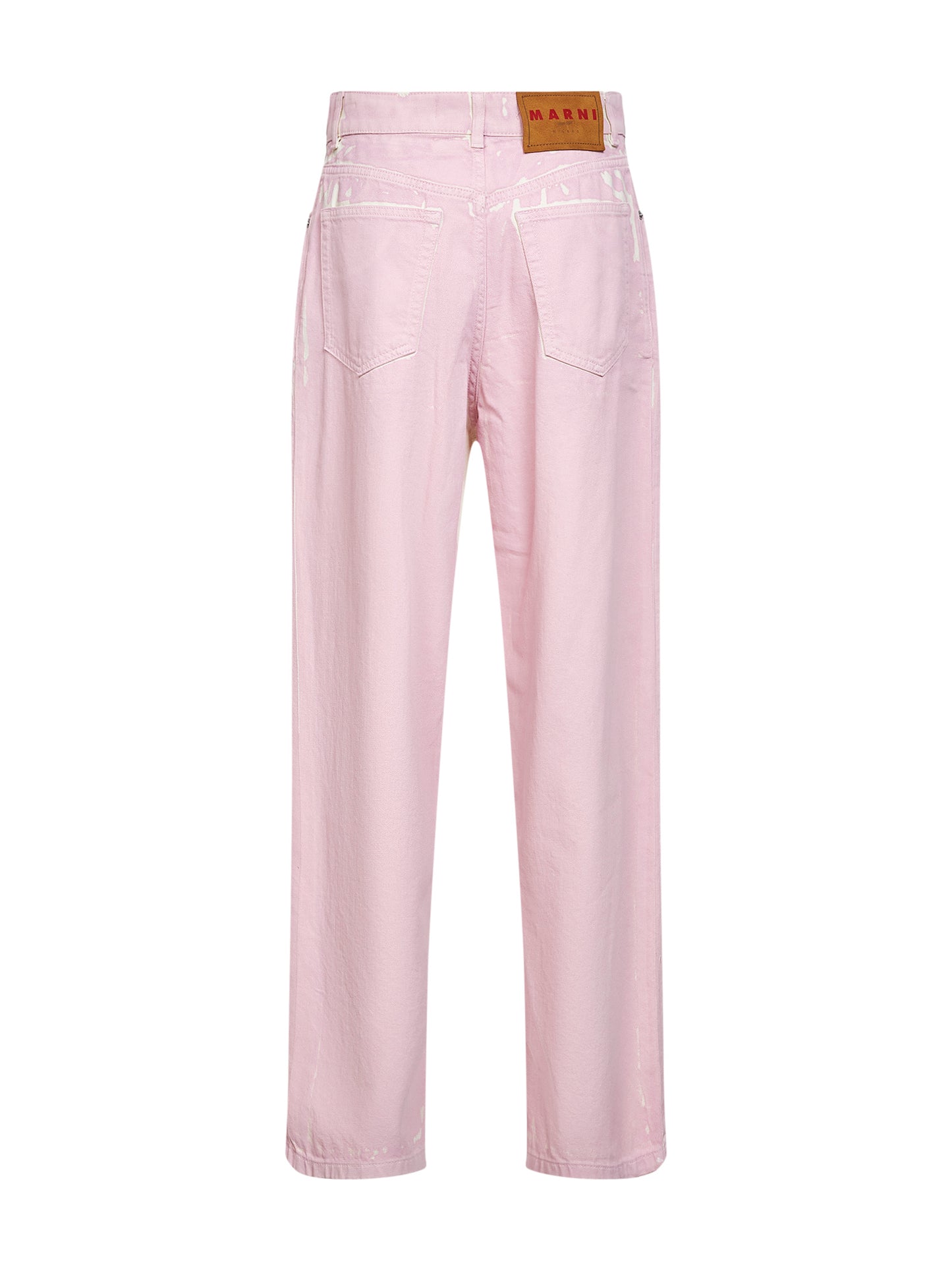 Jeans a gamba dritta in denim rosa