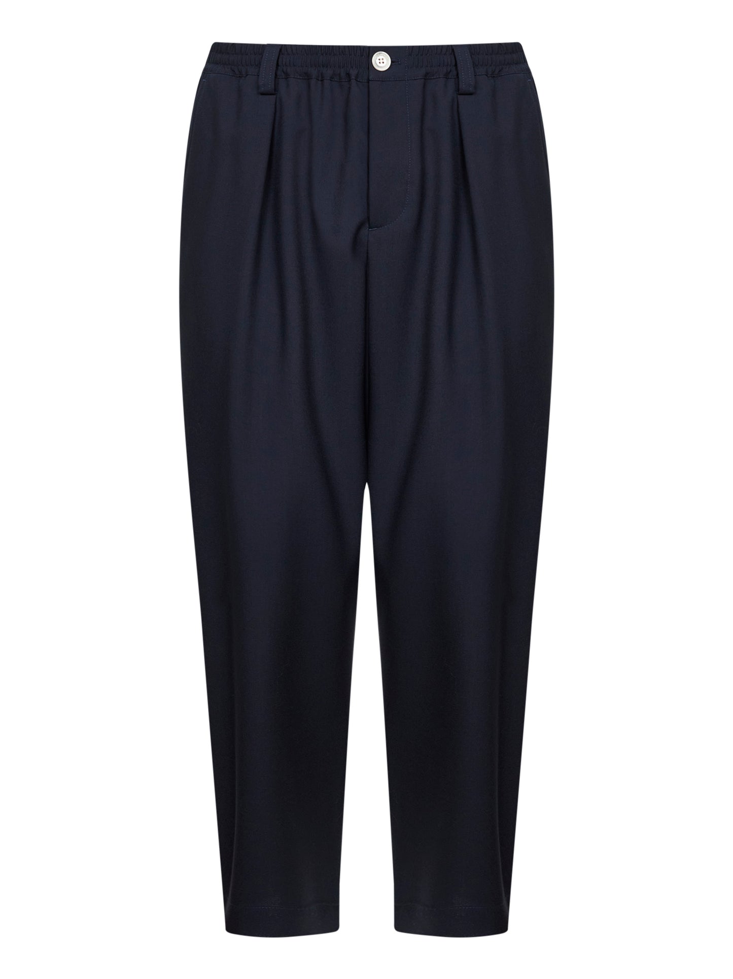 Blue tropical wool cropped trousers