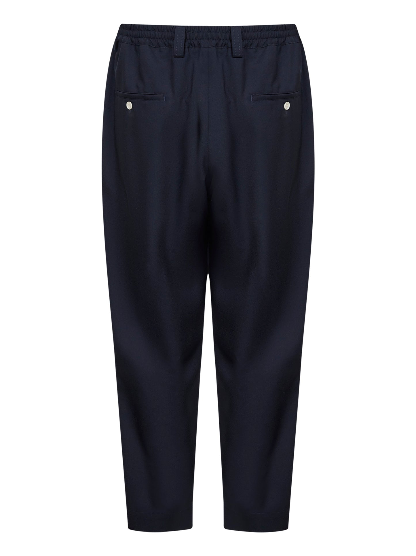 Blue tropical wool cropped trousers