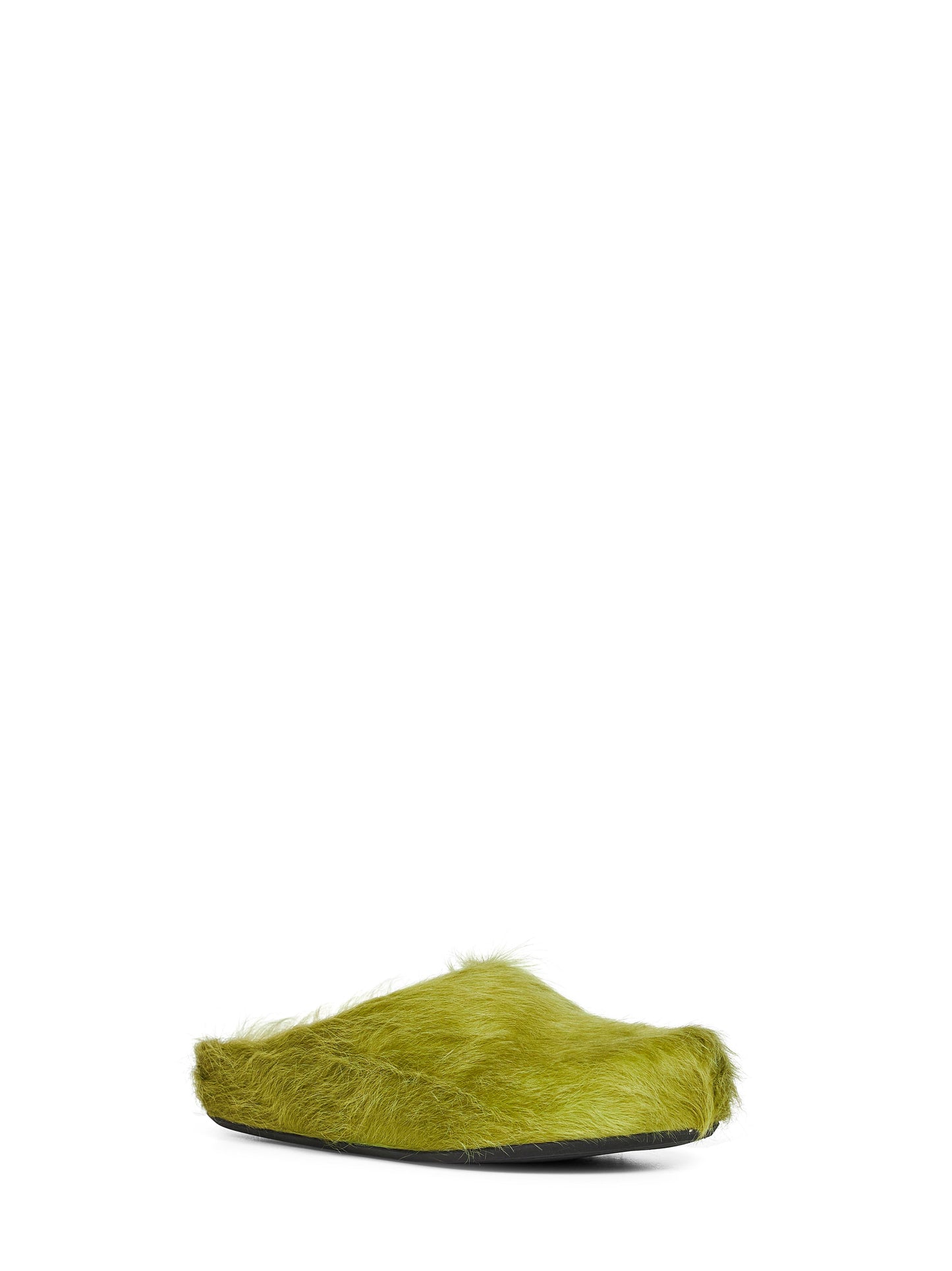 Sabot Fussbett in vitello a pelo lungo lime