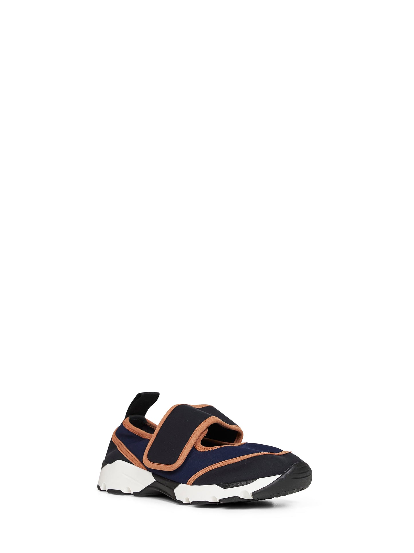 Dark blue and black lycra Mary Jane Running sneaker