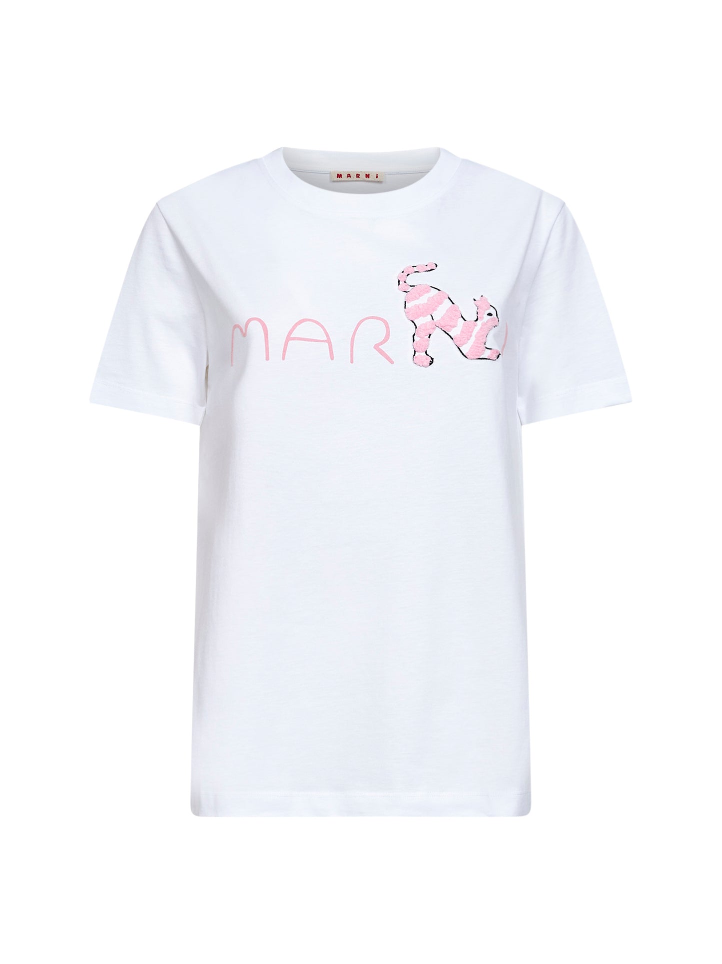 T-shirt in cotone bianco con logo