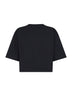 T-shirt crop in jersey nero con logo Marni Scribbled