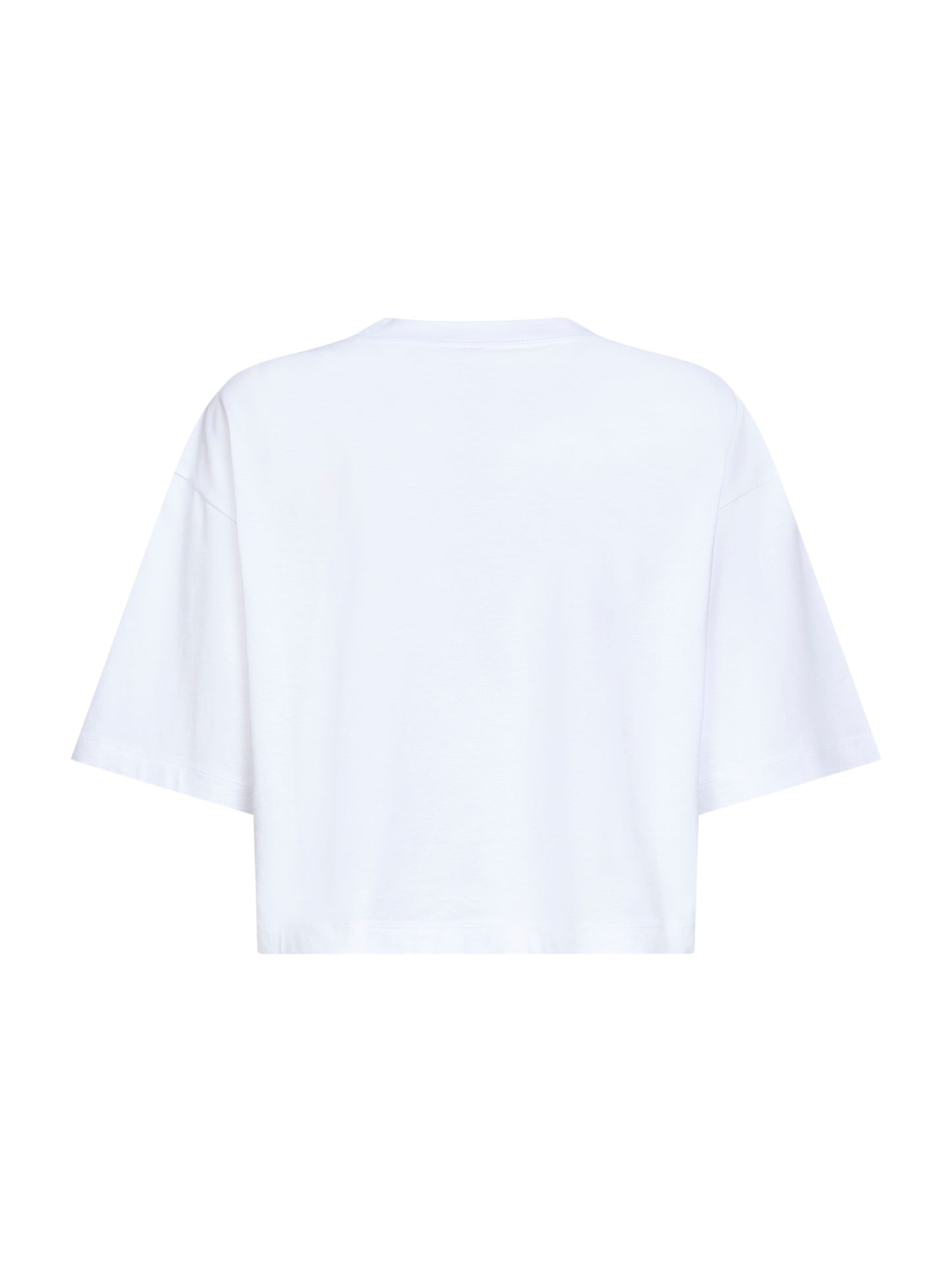 White jersey Marni Scribbled logo cropped T-shirt