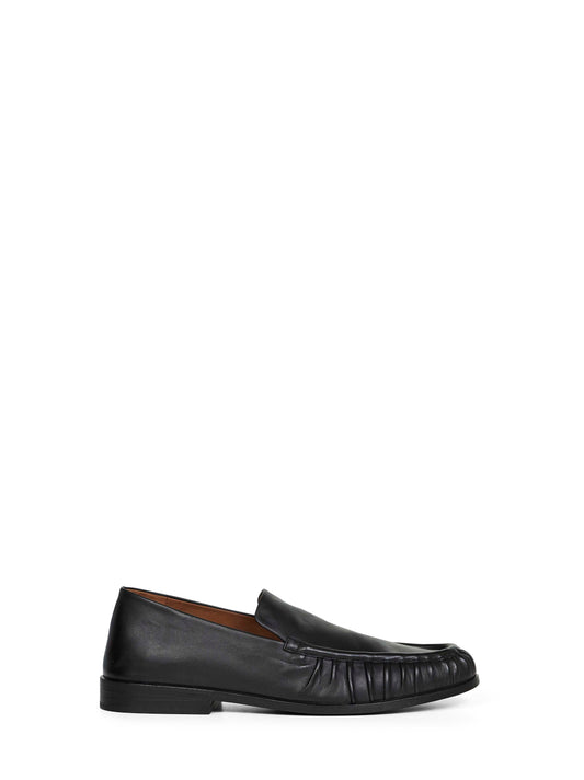 Black soft smooth leather loafers