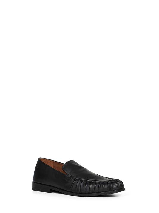 Black soft smooth leather loafers