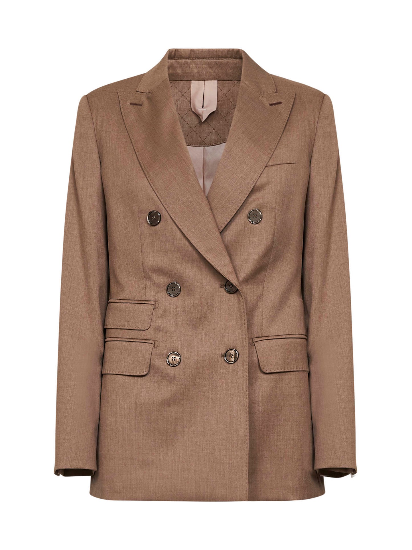 Blazer doppiopetto MXMCUPOLA in twill nocciola