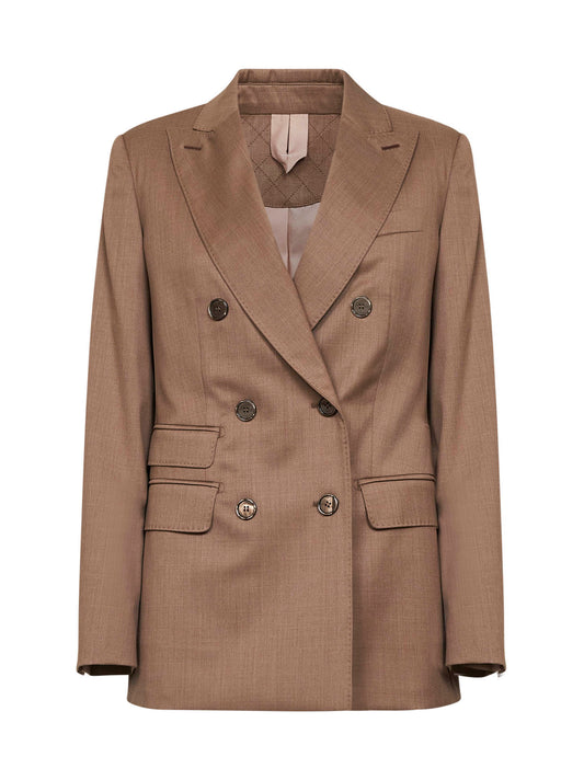 Blazer doppiopetto MXMCUPOLA in twill nocciola