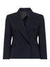 Blazer crop MXMDORICO in tela stretch blu marino