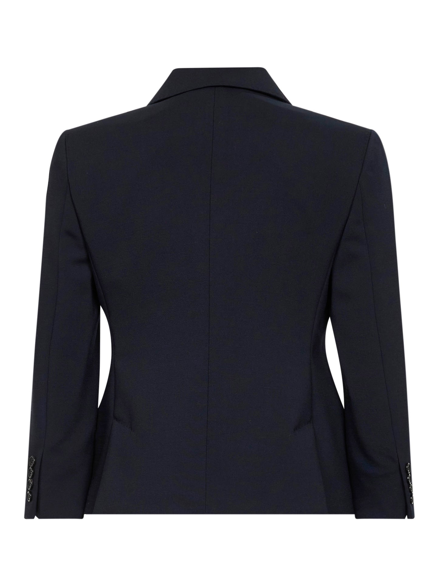 Blazer crop MXMDORICO in tela stretch blu marino