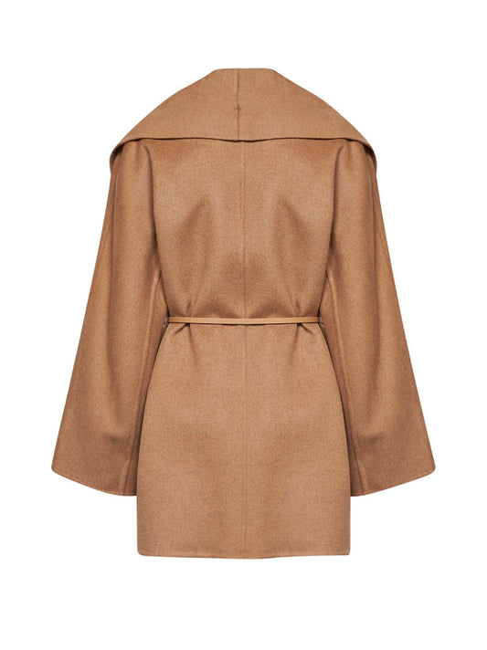 Cappotto cardigan corto MXMABILITA cammello